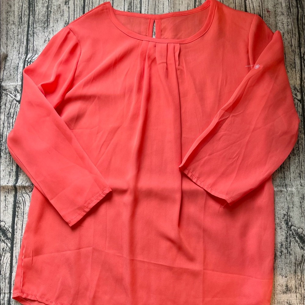 3/4 sleeve coral top